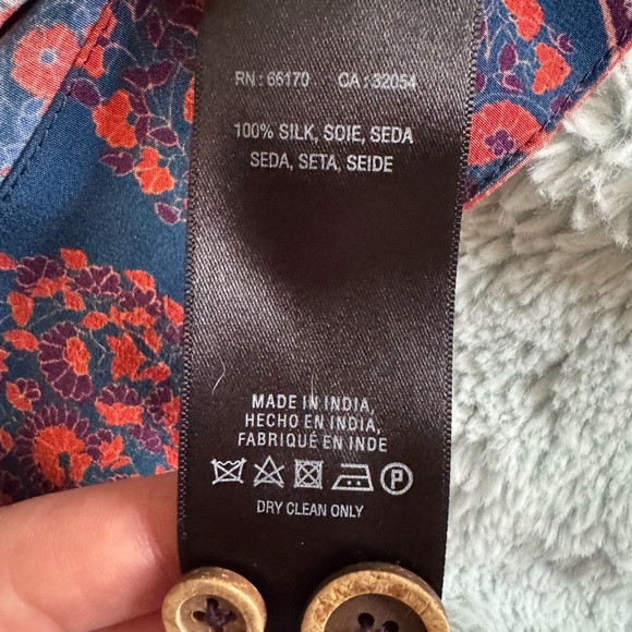 Maeve Anthropologie Casablanca Silk Dress Button Down Shirt Dress- size 12 - Picture 4 of 5